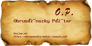 Obrusánszky Péter névjegykártya