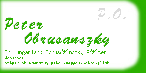 peter obrusanszky business card